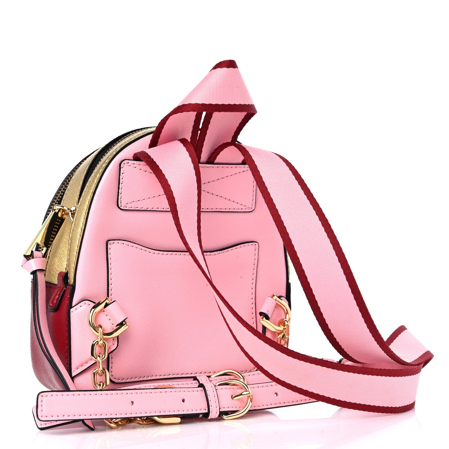 Saffiano Mini Snapshot Backpack Pink Multicolor