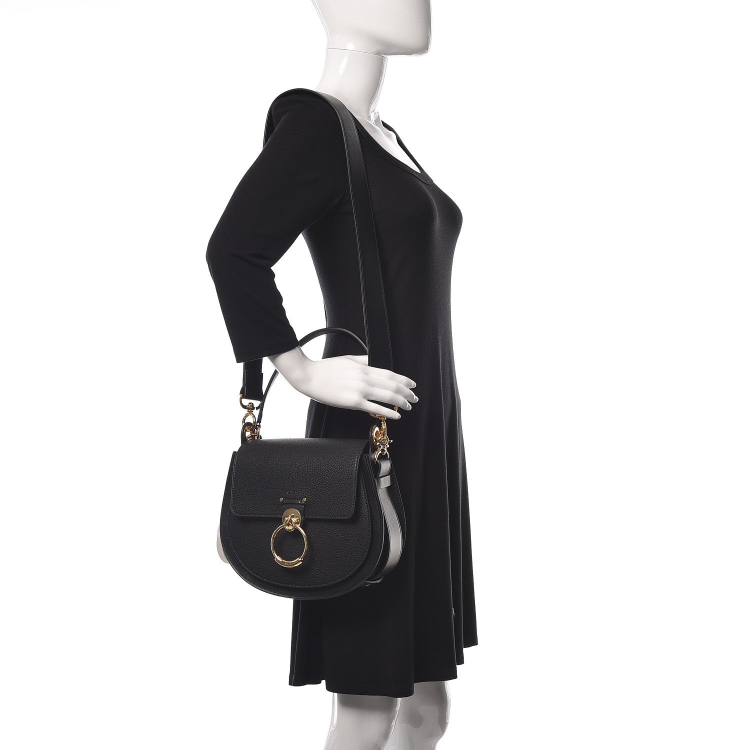 Chloe Grained Calfskin Large Tess Bag Black 2 of 10
