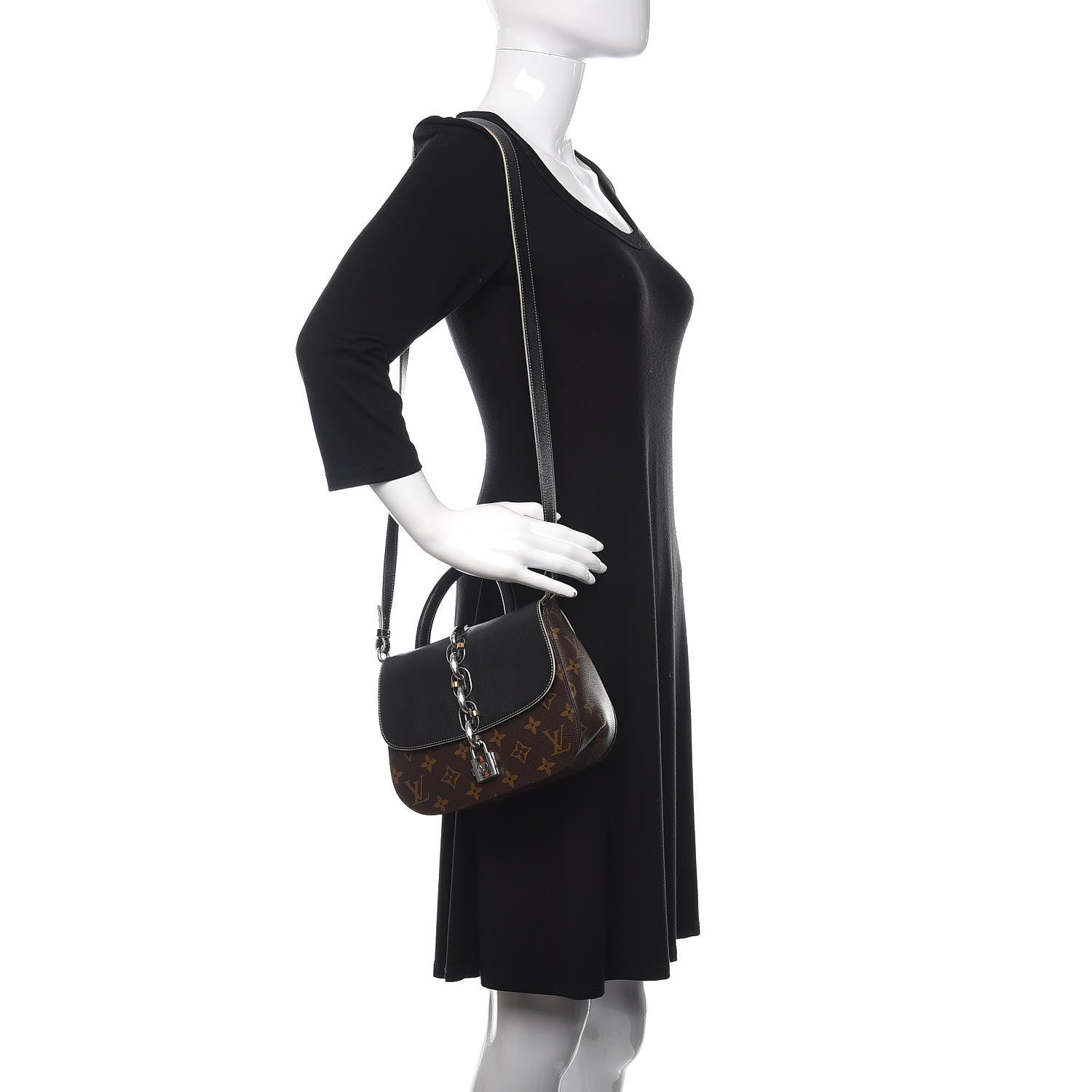 Louis Vuitton Calfskin Monogram Chain It Bag PM Black 2 of 10