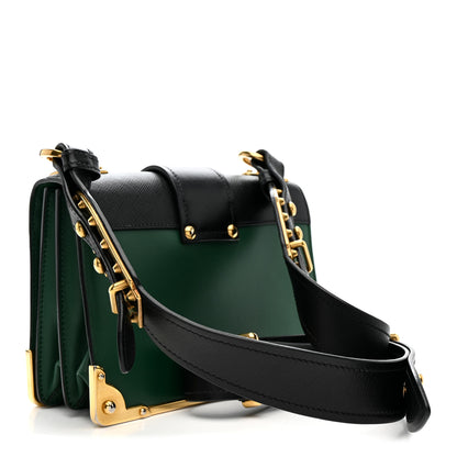Prada City Calf Saffiano Cahier Bag Biliardo Black 3 of 18