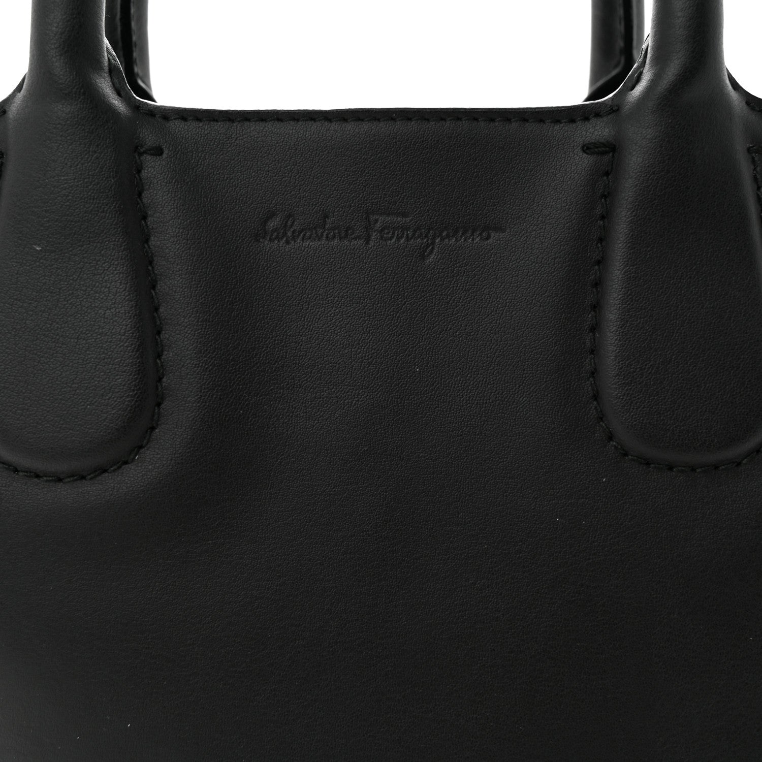 Salvatore Ferragamo Calfskin Double Handle Small Nolita Satchel Black 7 of 15