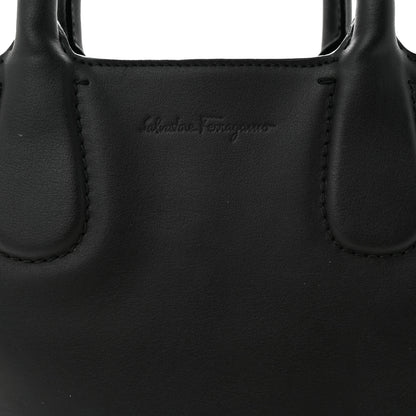 Salvatore Ferragamo Calfskin Double Handle Small Nolita Satchel Black 7 of 15