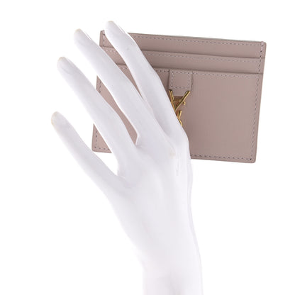Saint Laurent Calfskin Monogram Credit Card Case Pale Pink 2 of 8
