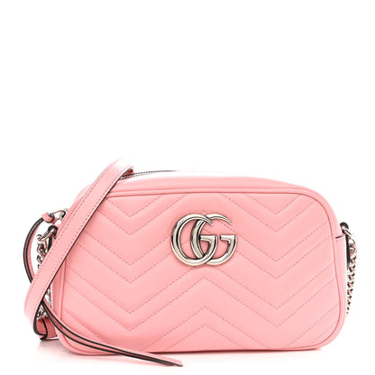 Gucci Calfskin Matelasse Small GG Marmont Chain Shoulder Bag Wild Rose 1 of 10
