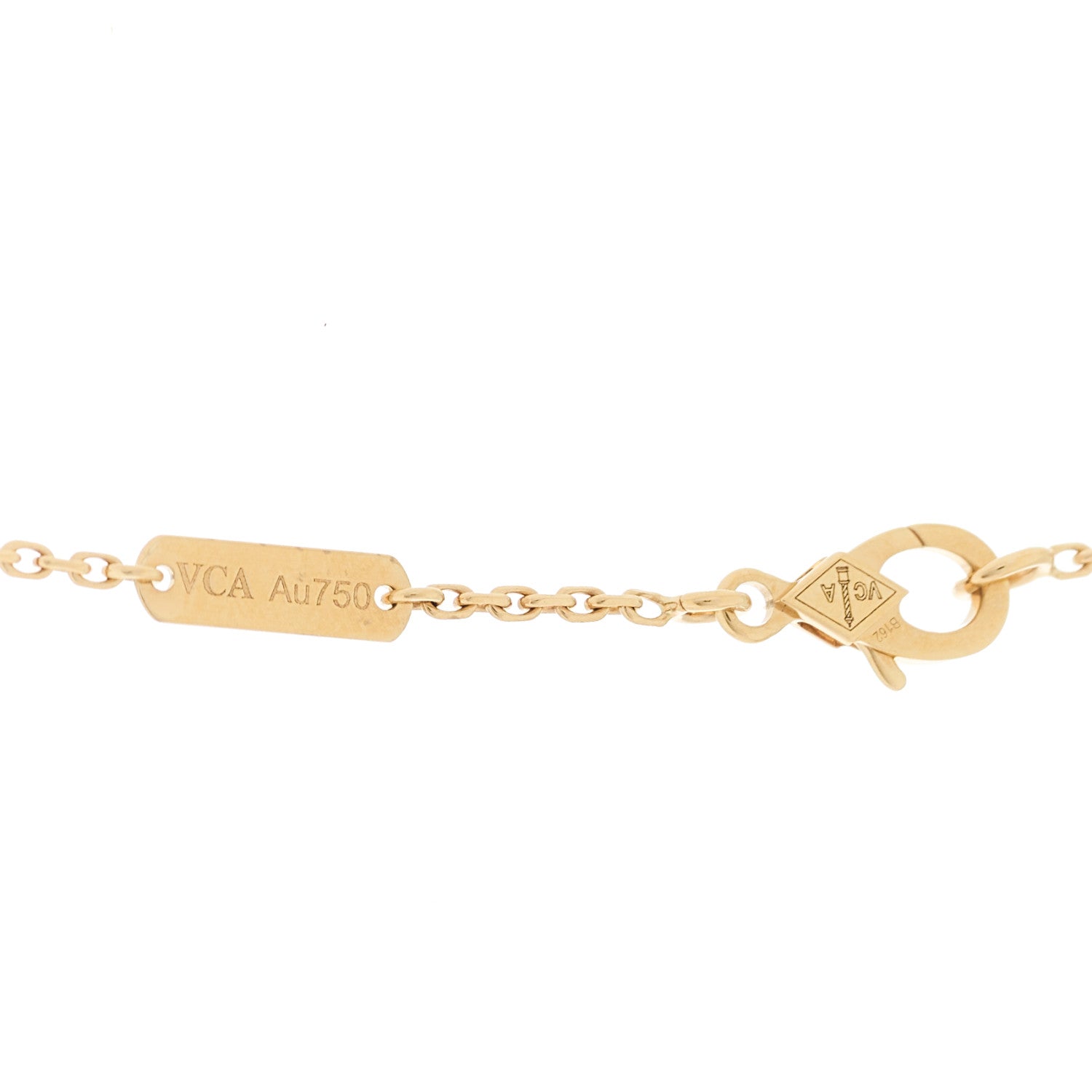 Van Cleef & Arpels 18K Yellow Gold Guilloche Vintage Alhambra Pendant Necklace 5 of 6