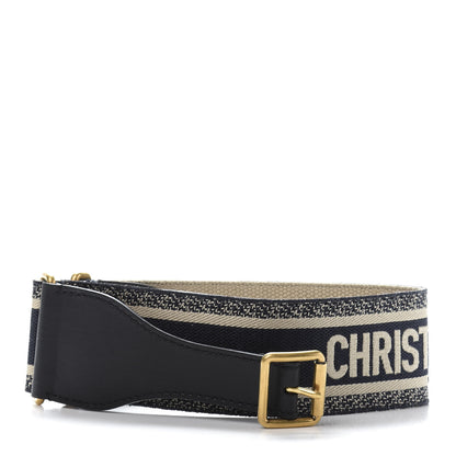 Christian Dior Canvas Embroidered Large Book Belt 80 32 Bleu 1 of 6