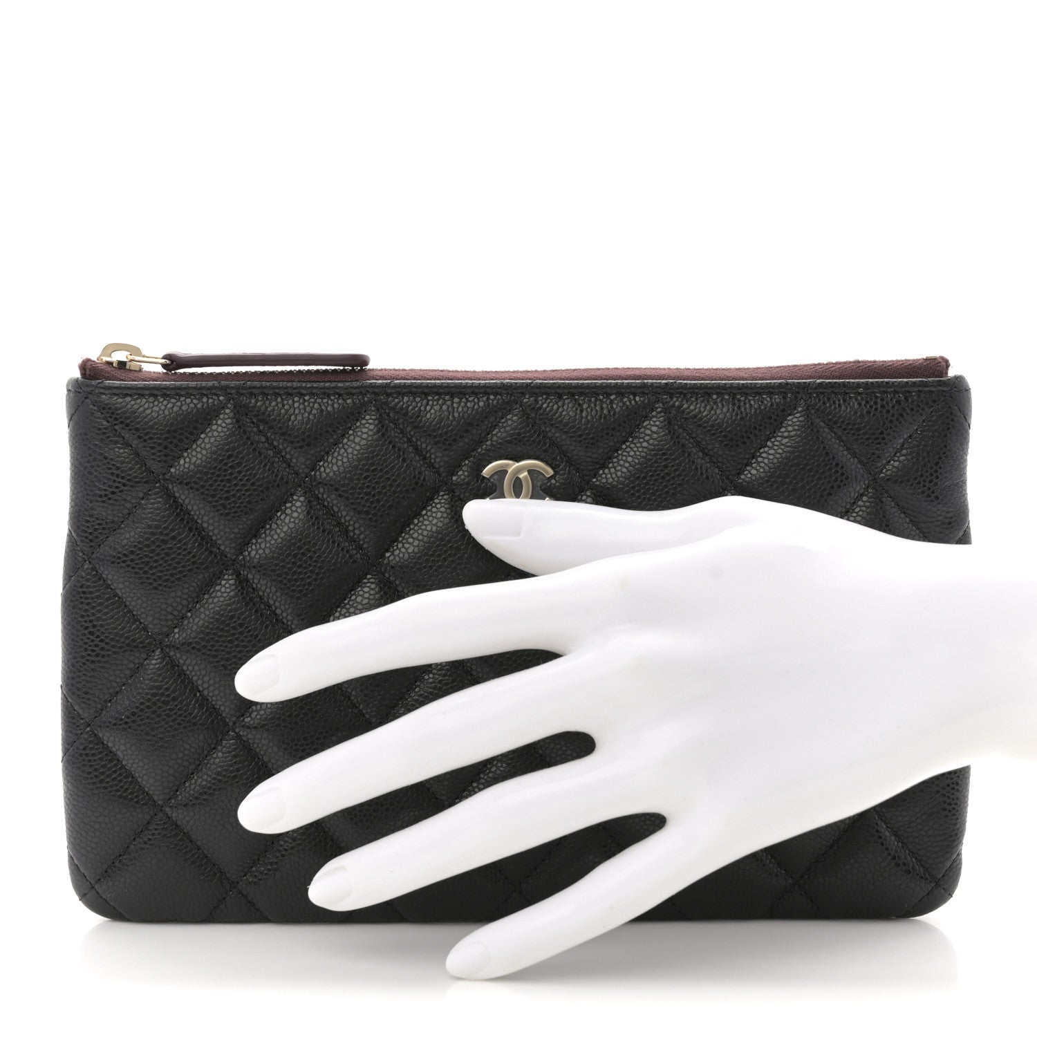 Chanel Caviar Quilted Small Zipped Pouch Black 2 of 8
