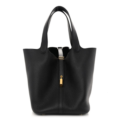 Hermes Taurillon Clemence Picotin Lock 22 MM Black 1 of 10