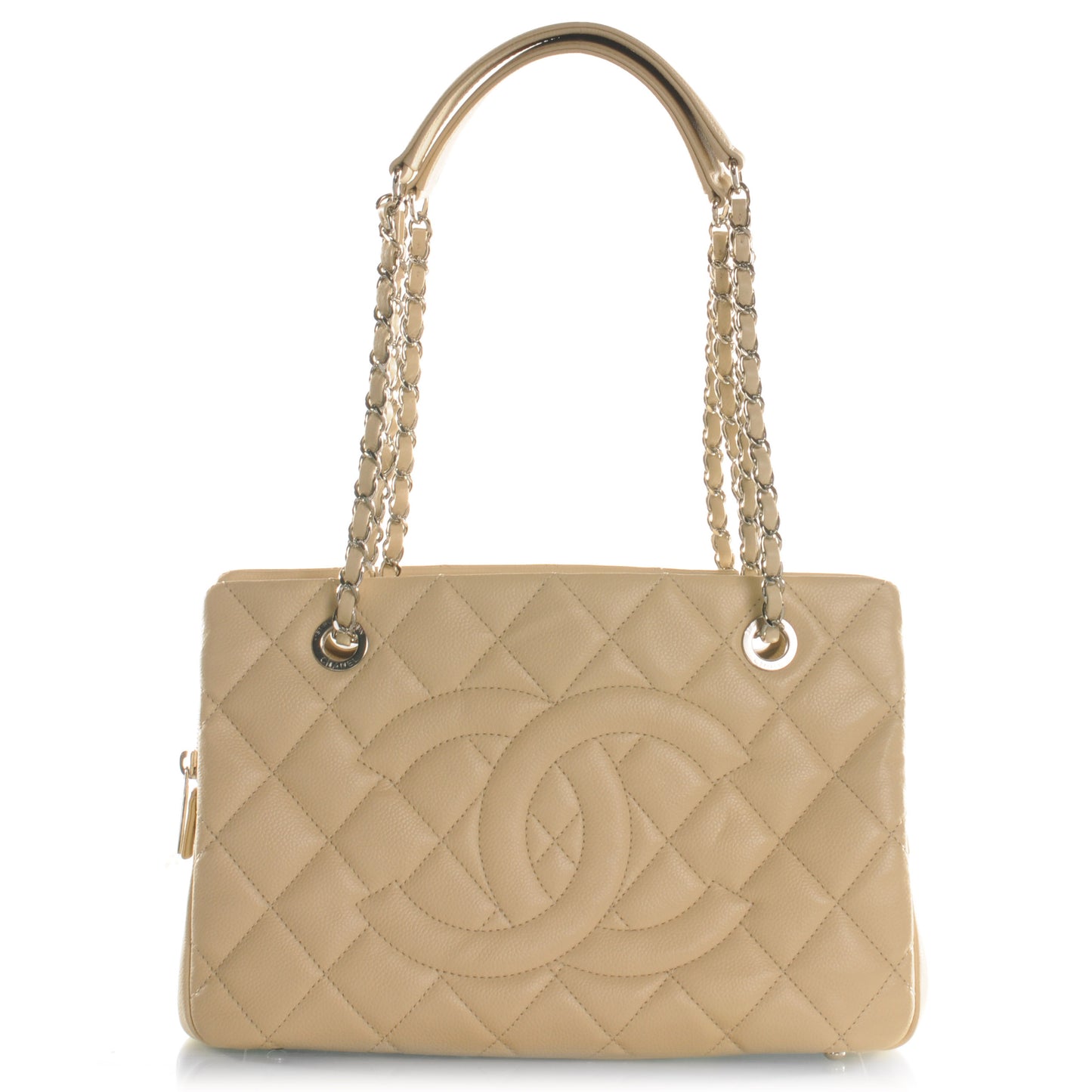 Caviar Timeless CC Shopping Tote Beige