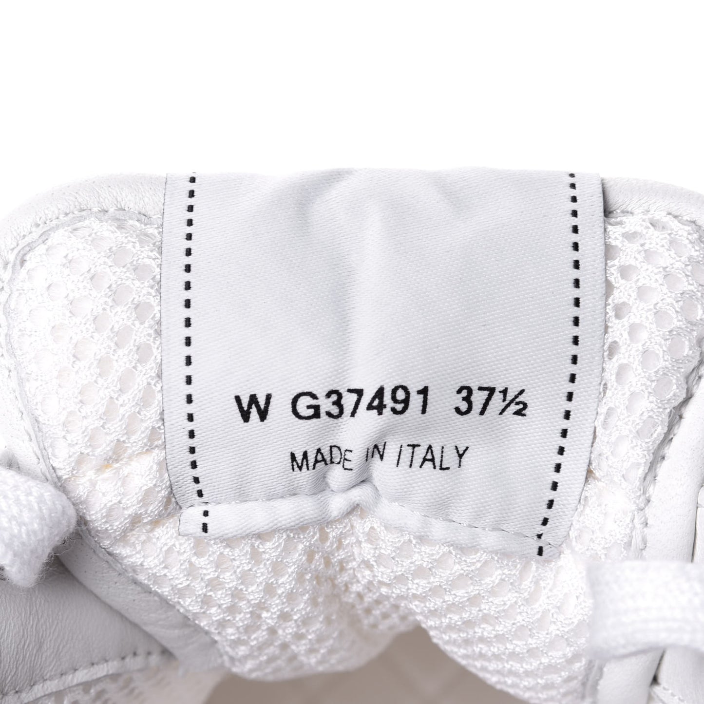 Calfskin Mesh Lycra Suede Womens Logo Sneakers 37.5 White