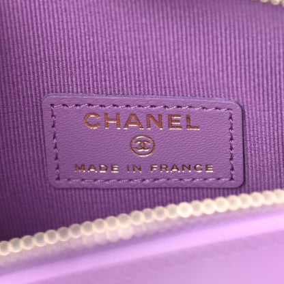 Chanel Lambskin Quilted CC In Love Heart Clutch With Chain Purple 6 of 11