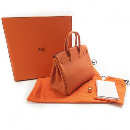 Hermes Taurillon Clemence Birkin 25 Orange 3 of 12