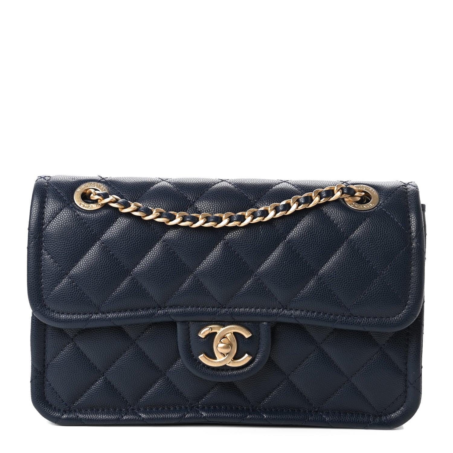 Chanel Caviar Quilted Medium Sweet Classic Flap Navy Blue 1 of 10