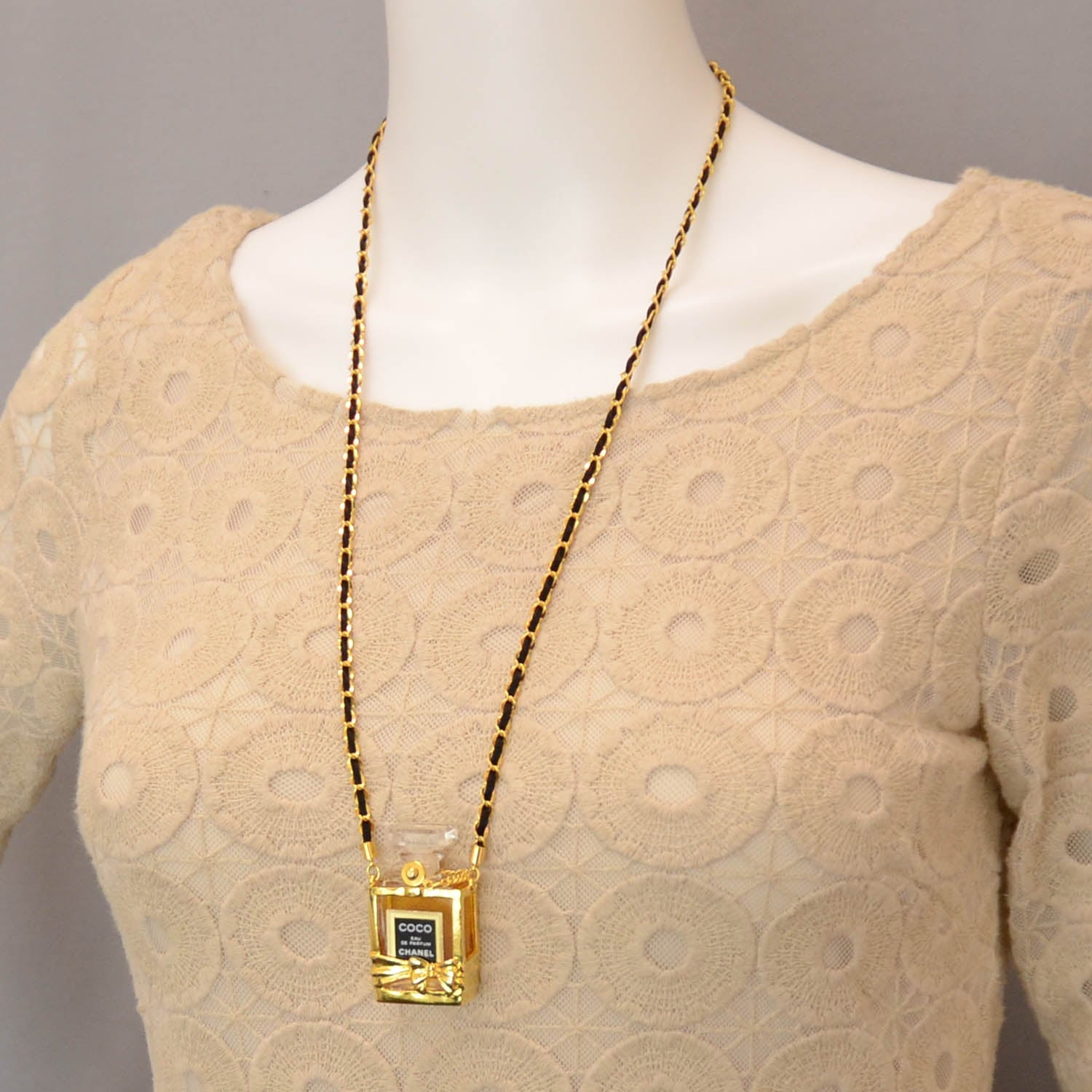 Chanel Coco Perfume Bottle Necklace 2 of 5