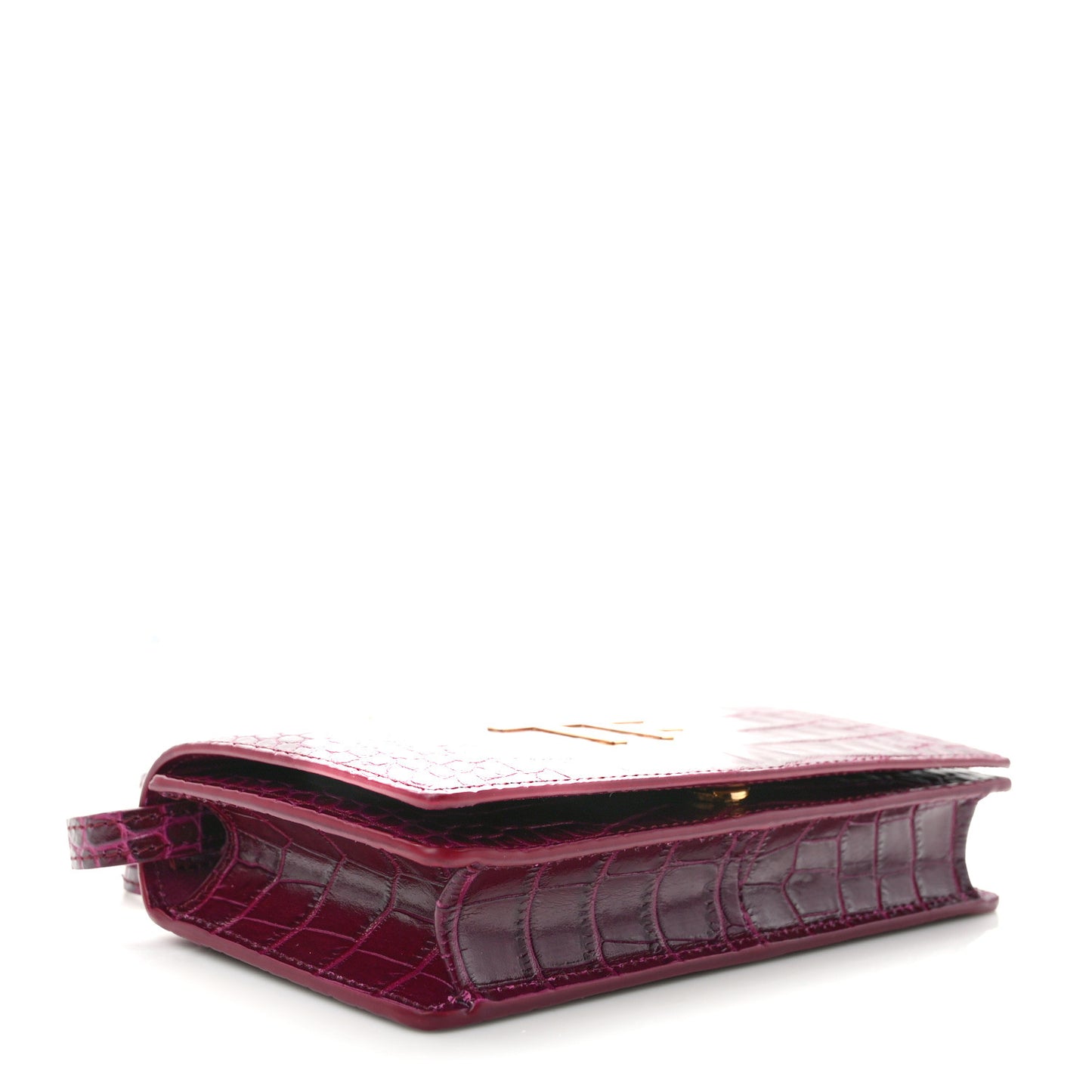 Crocodile Embossed Calfskin TF Mini Bag Cranberry