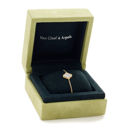 Van Cleef & Arpels 18K Yellow Gold Mother of Pearl Sweet Alhambra Bracelet 5 of 5