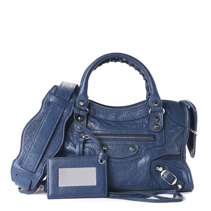 Balenciaga Agneau Classic Silver Hardware Mini City Bleu Profond 1 of 11