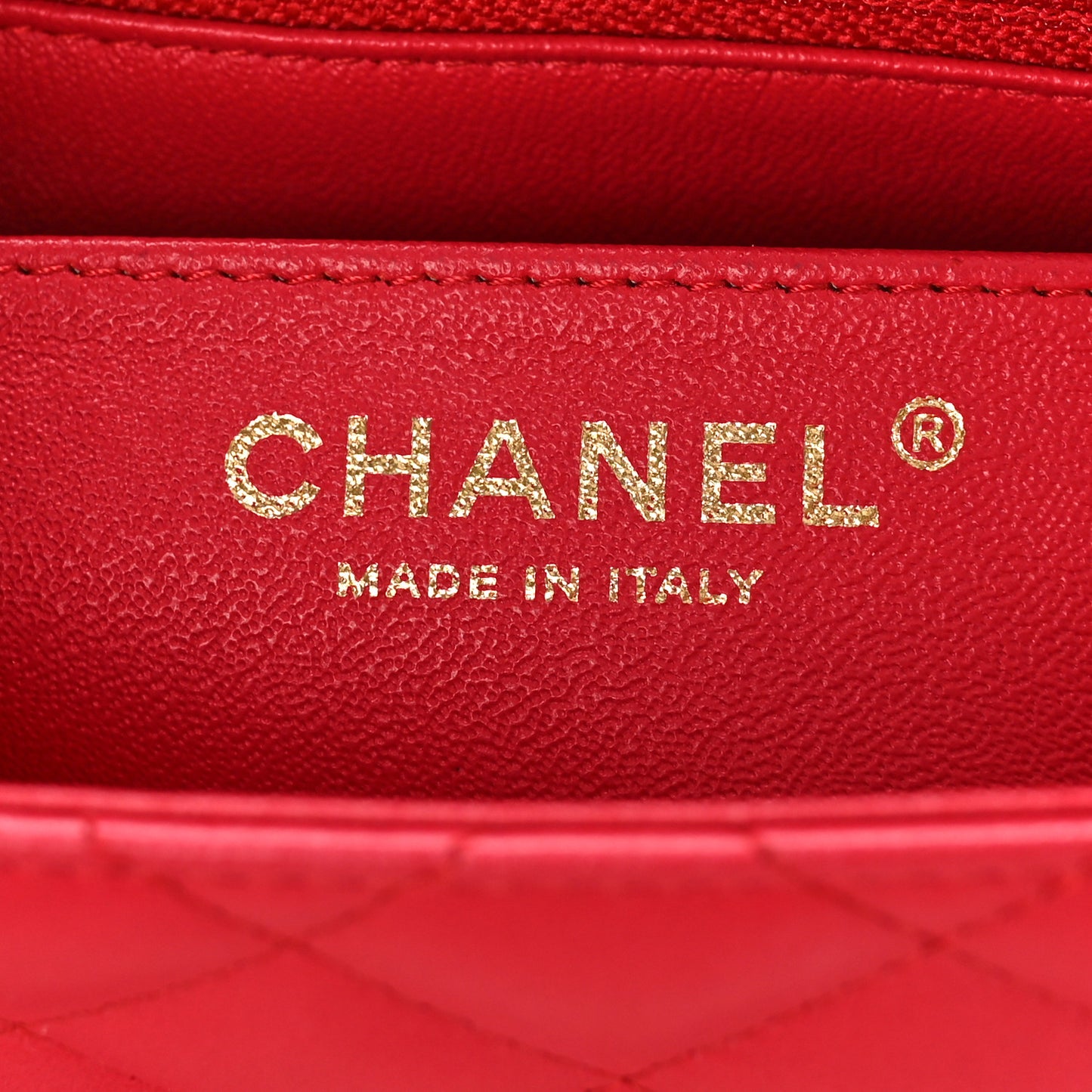 Lambskin Quilted Mini Square Flap Red