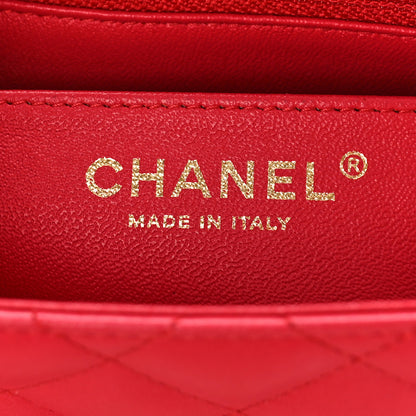Chanel Lambskin Quilted Mini Square Flap Red 6 of 9