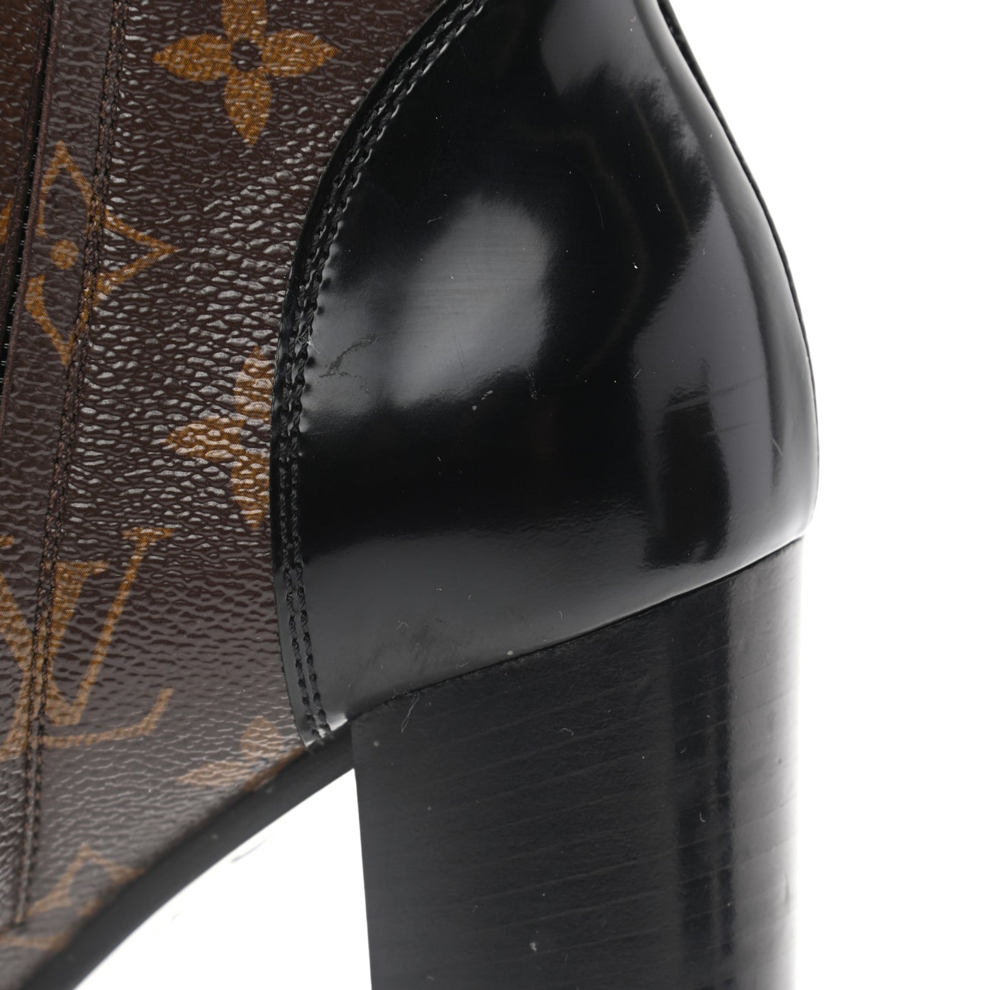 Patent Calfskin Monogram Star Trail Ankle Boots 37.5 Black