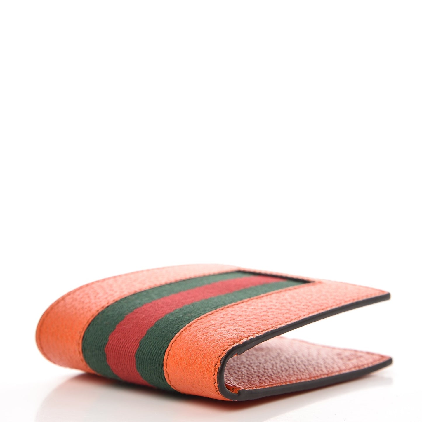 Grained Cinghiale Web Bi-Fold Wallet Orange