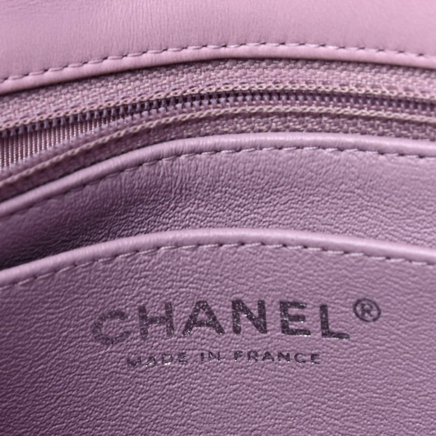Lambskin Quilted Mini Square Flap Light Purple