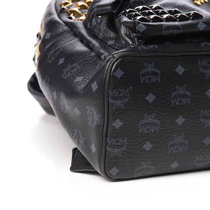 MCM Visetos Studded Medium Stark M Backpack Black 7 of 9