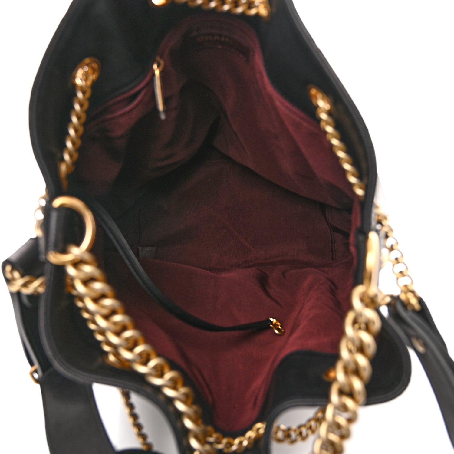 Chanel Calfskin Quilted Small On My Shoulder Drawstring Bag Black 4 of 9