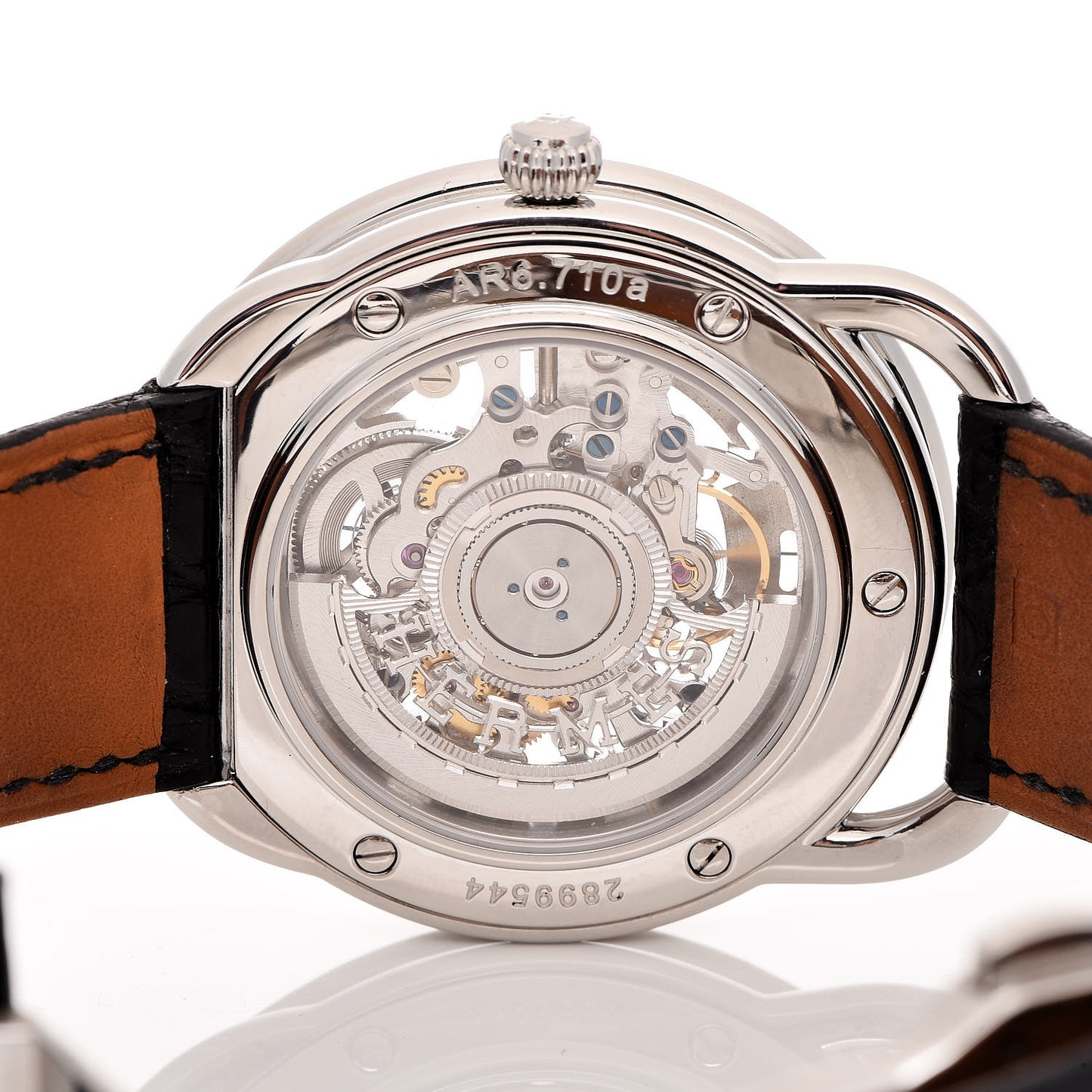 Stainless Steel Alligator 41mm Arceau Squelette Automatic Watch Noir