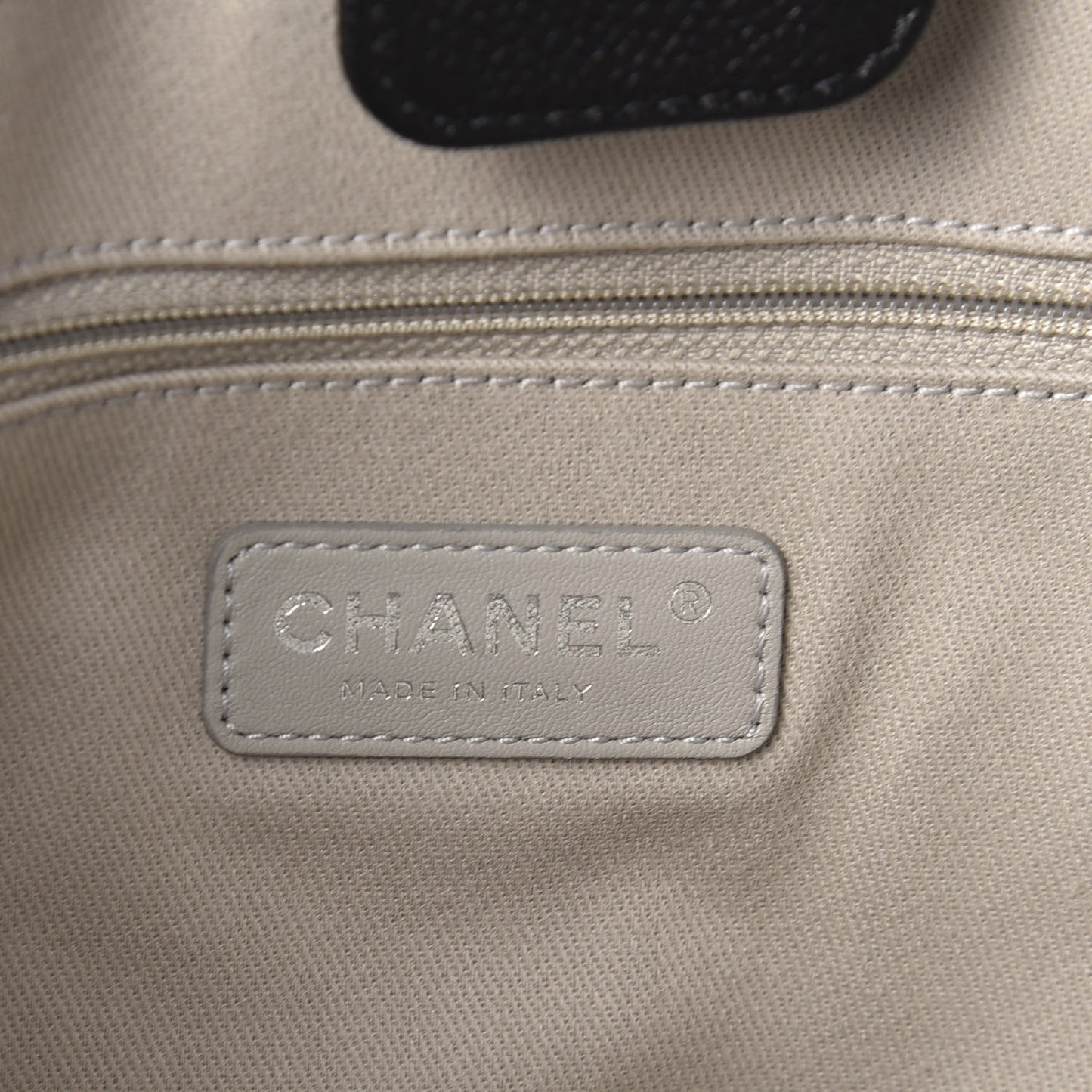 Glazed Calfskin Small Deauville Tote Black
