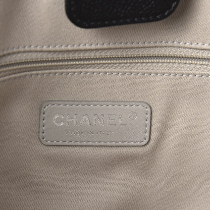 Chanel Glazed Calfskin Small Deauville Tote Black 7 of 9