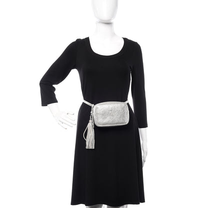 Saint Laurent Metallic Lambskin Monogram Lou Belt Bag Argento 2 of 10