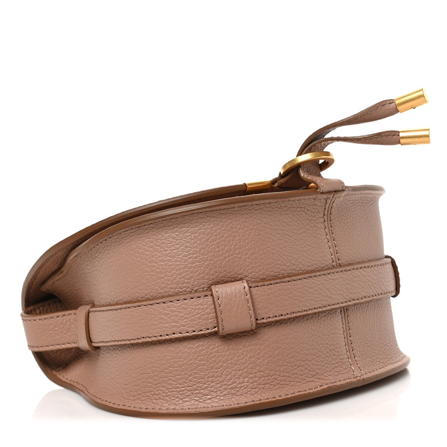 Grained Calfskin Small Marcie Saddle Bag Wood Rose