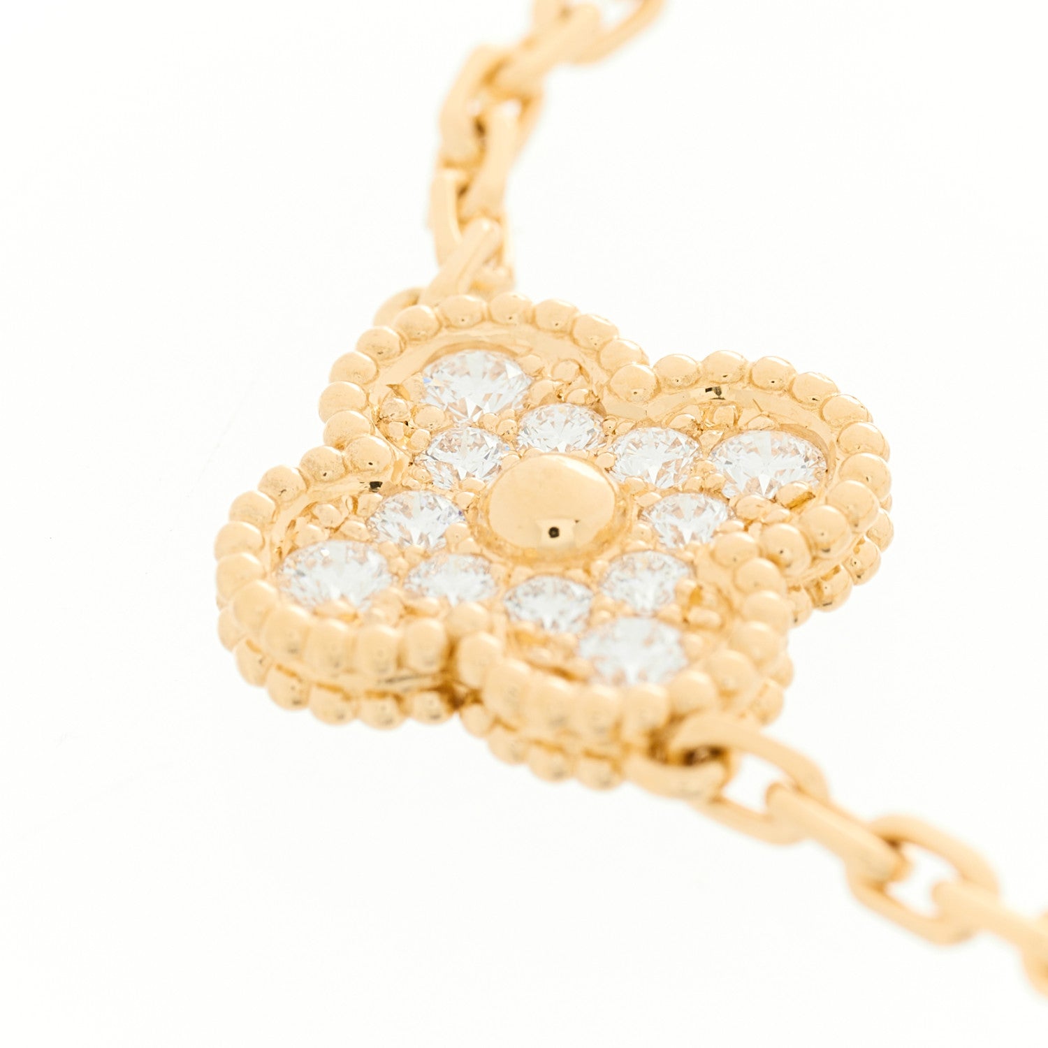 Van Cleef & Arpels 18K Yellow Gold Diamond Lapis Lazuli 5 Motifs Vintage Alhambra Bracelet 7 of 10