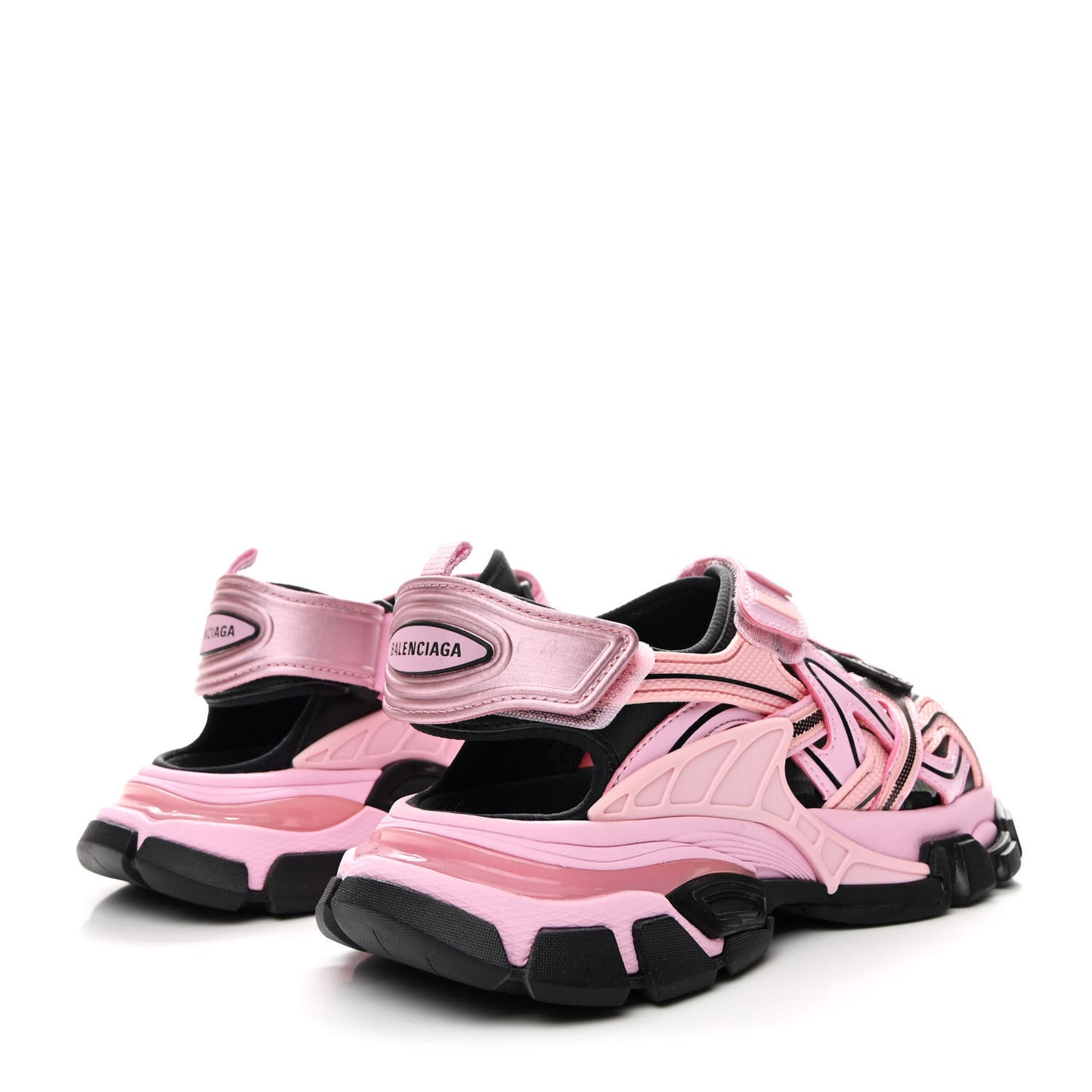Rubber Neoprene Bi-Color Womens Track Sandals 37 Pink Black