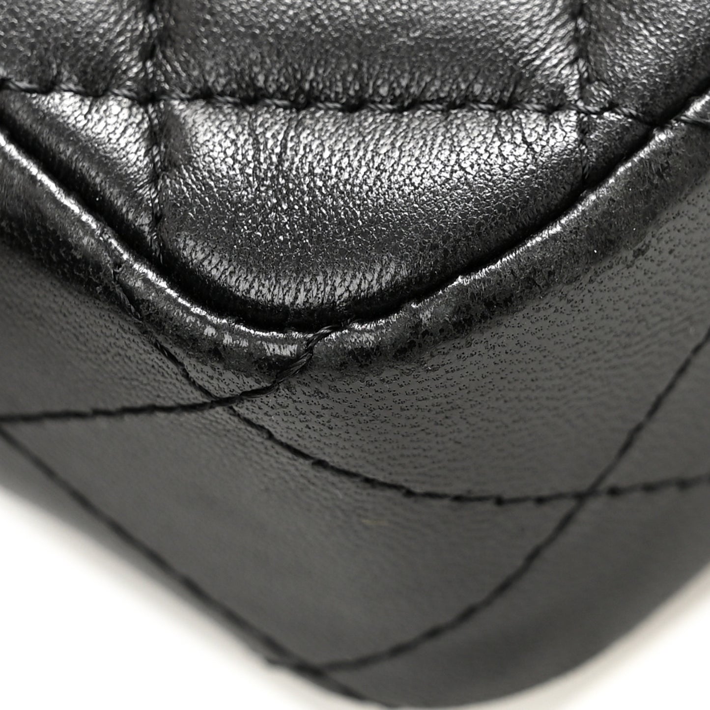 Lambskin Quilted Extra Mini Rectangular Flap Black