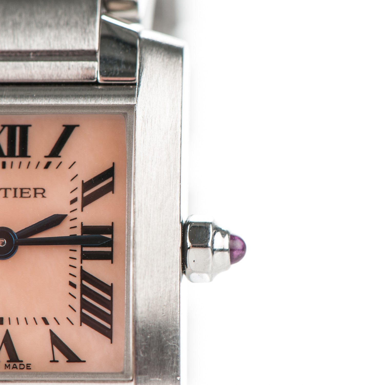 Cartier Stainless Steel Pink Mother of Pearl 20mm Tank Francaise Quartz Watch 6 of 7