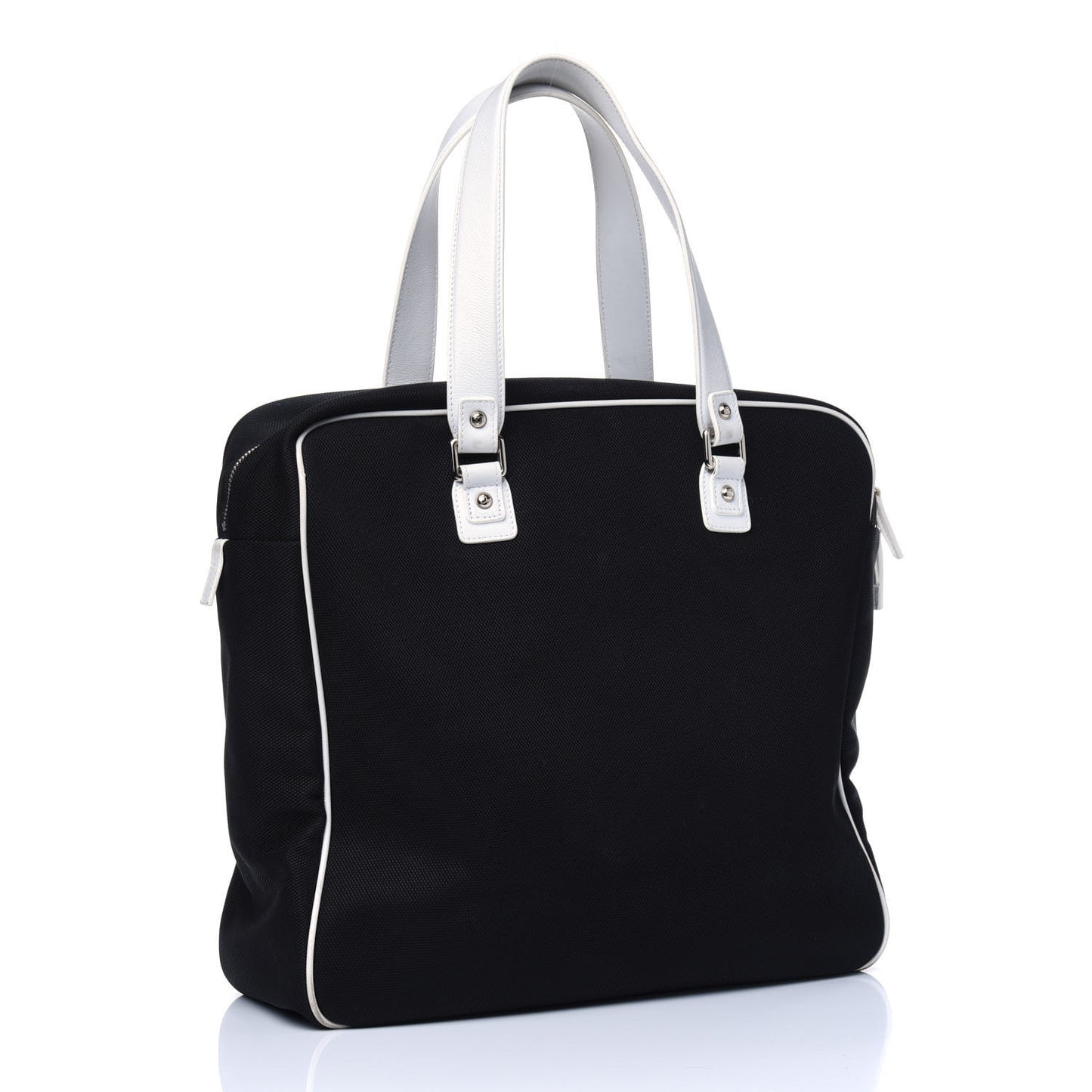 Canvas Rubber Airlines Large Zip Shopping Tote Black White Red