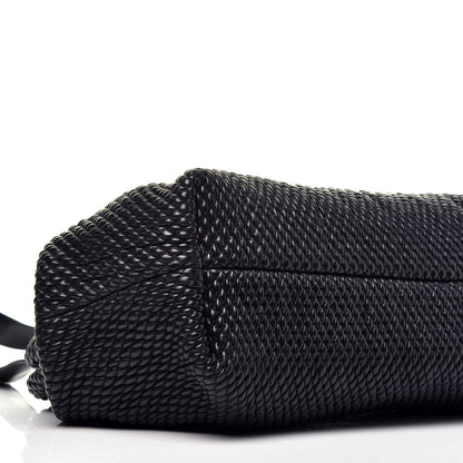 Bottega Veneta Calfskin Knit Large The Point Triangle Bag Black 7 of 8