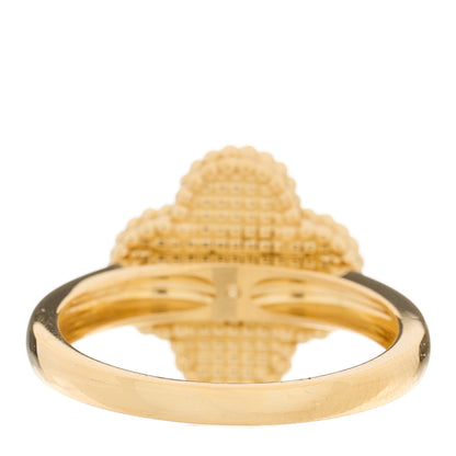 Van Cleef & Arpels 18K Yellow Gold Black Onyx Diamond Vintage Alhambra Ring 59 8.75 3 of 4