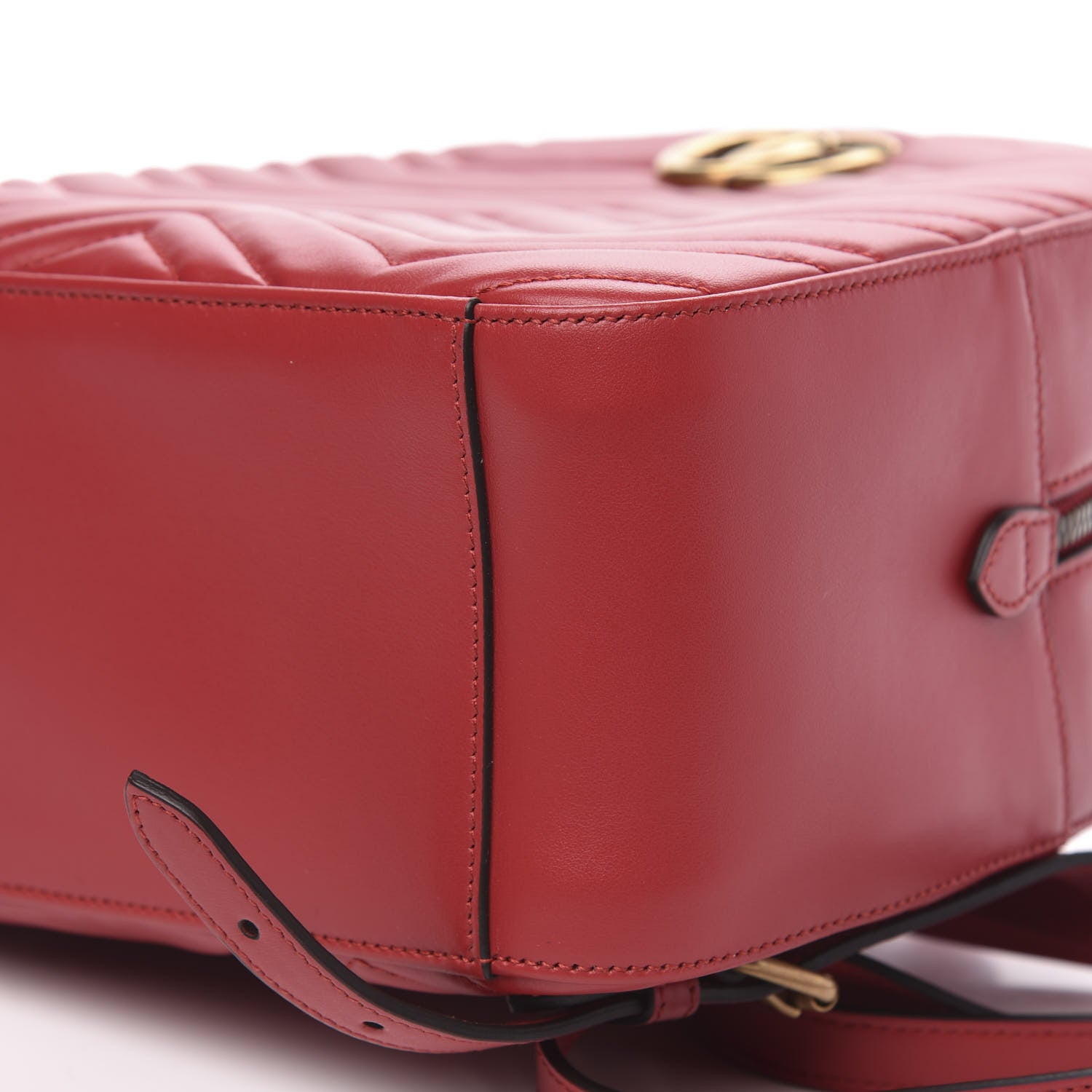Gucci Calfskin Matelasse GG Marmont Dome Backpack Hibiscus Red 10 of 10