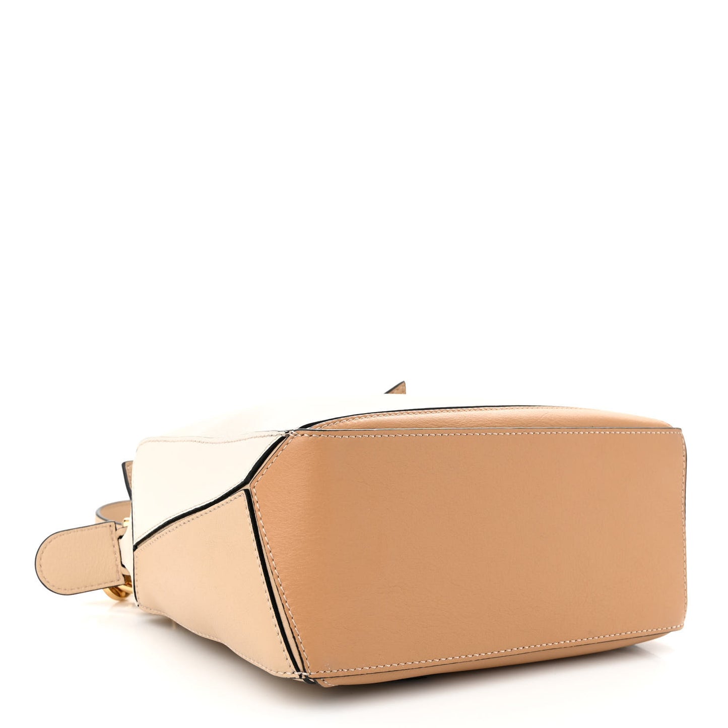 Calfskin Small Puzzle Bag Dusty Beige Soft White