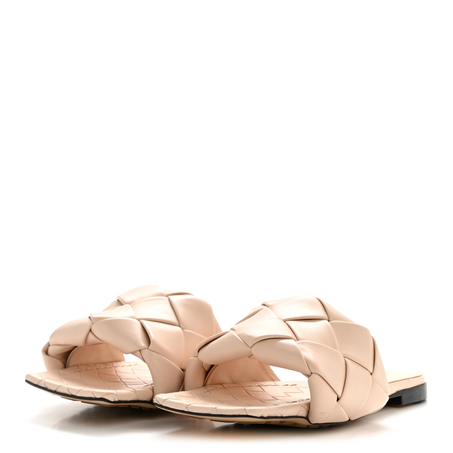 Nappa Maxi Intrecciato Lido Flat Sandals 38 Bandage