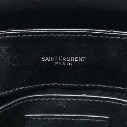 Saint Laurent Calfskin Y Quilted Monogram Small Loulou Chain Satchel Black 7 of 13