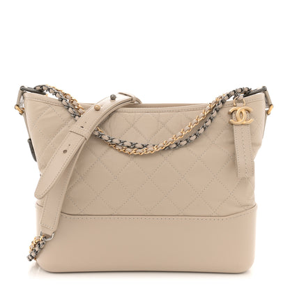 Chanel Aged Calfskin Quilted Medium Gabrielle Hobo Beige 1 of 14