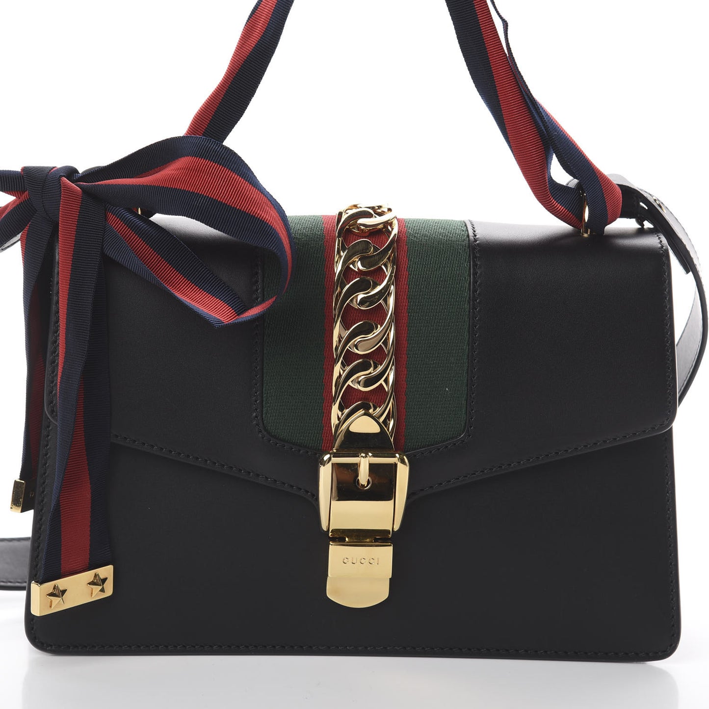 Calfskin Small Sylvie Shoulder Bag Black