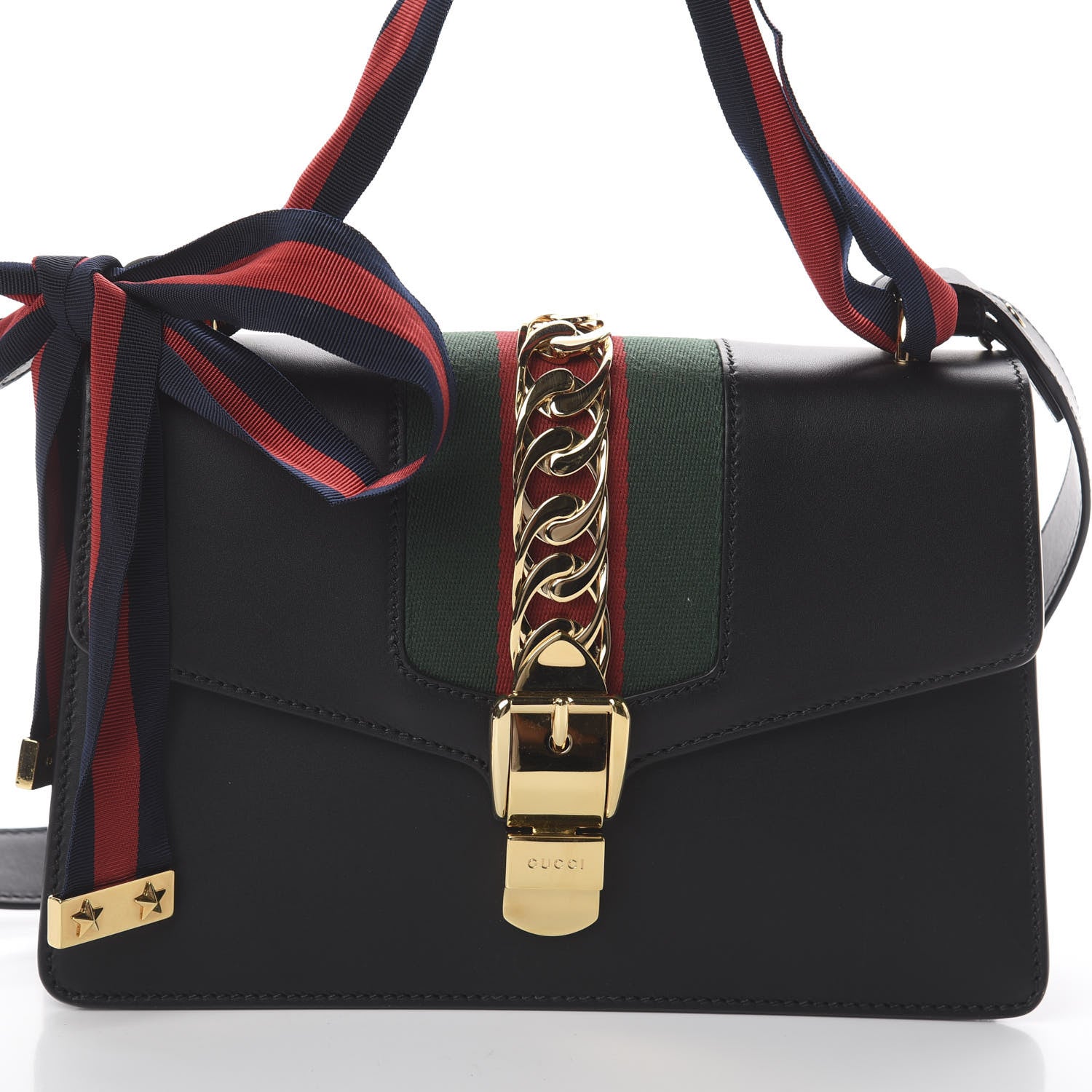 Gucci Calfskin Small Sylvie Shoulder Bag Black 8 of 8