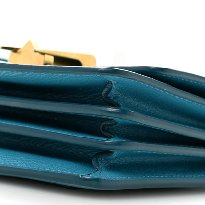Alaia Grained Calfskin Small Le Papa Crossbody Bleu Lagon 9 of 12