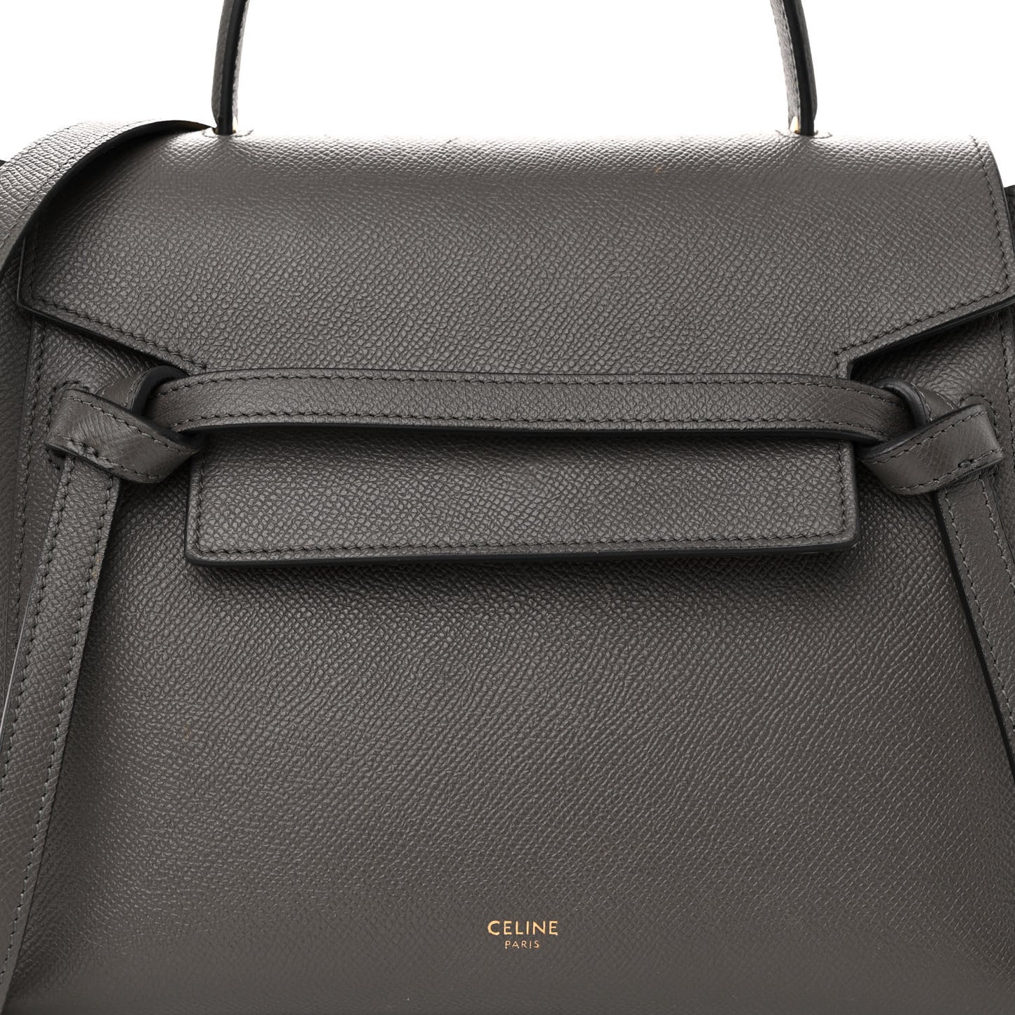 Grained Calfskin Micro Belt Bag Grey