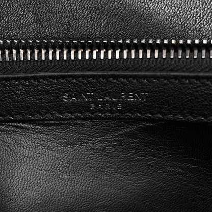 Saint Laurent Sheepskin Matelasse Chevron Monogram Medium Pins College Bag Black 7 of 11